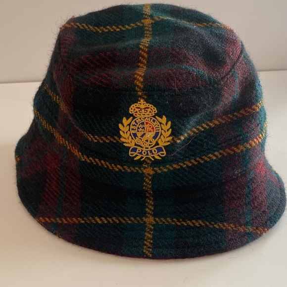 Polo by Ralph Lauren Wool Alpaca Multicolor Plaid Hat Sz S/M.NWOT